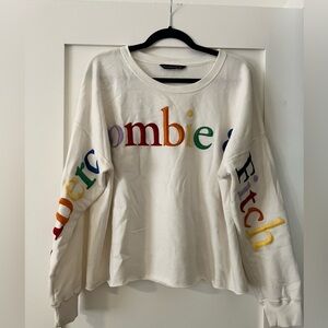 Abercrombie and Fitch Rainbow Cropped Crew Neck